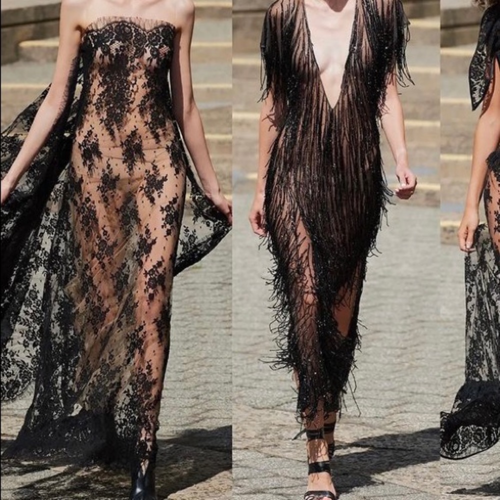 Pretty black and nude sequin evening gown dress💖